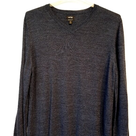 Apt. 9 Merino Blend SweaterMen'sXXL TallPullover V-NeckHeather Navy GUC